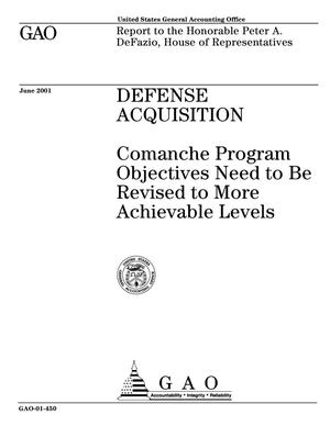 Defense Acquisition: Comanche Program Objectives Need to Be Revised to More Achievable Levels