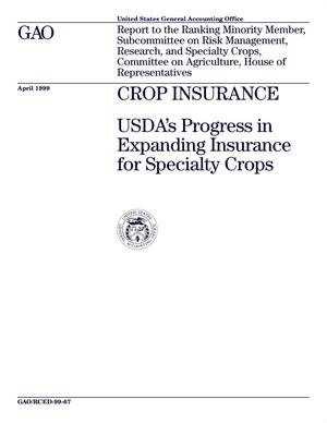 Crop Insurance: USDA's Progress in Expanding Insurance for Specialty Crops