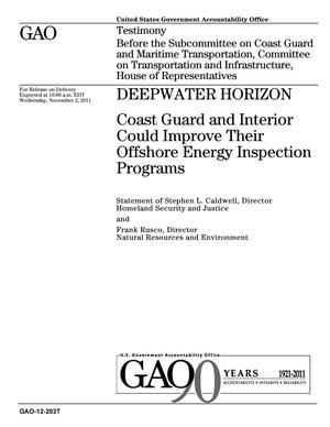 Deepwater Horizon: Coast Guard and Interior Could Improve Their Offshore Energy Inspection Programs