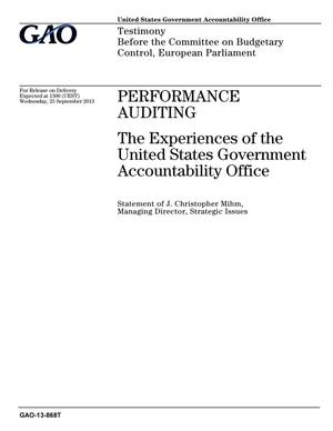 Performance Auditing: The Experiences of the United States Government Accountability Office