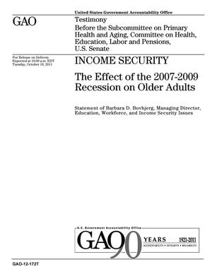 Income Security: The Effect of the 2007-2009 Recession on Older Adults