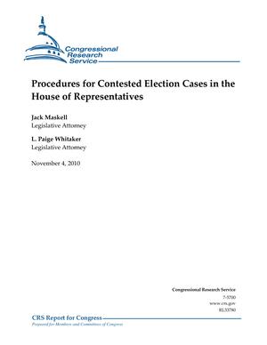 Procedures for Contested Election Cases in the House of Representatives