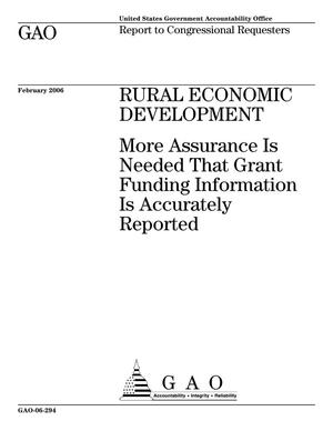 Rural Economic Development: More Assurance Is Needed That Grant Funding Information Is Accurately Reported