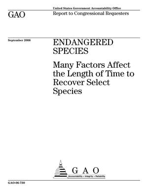 Endangered Species: Many Factors Affect the Length of Time to Recover Select Species