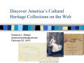Presentation: Discover America's Cultural Heritage Collections on the Web