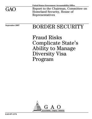 Border Security: Fraud Risks Complicate State's Ability to Manage Diversity Visa Program