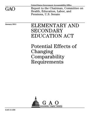 Elementary and Secondary Education Act: Potential Effects of Changing Comparability Requirements