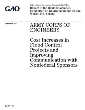 Army Corps of Engineers: Cost Increases in Flood Control Projects and Improving Communication with Nonfederal Sponsors