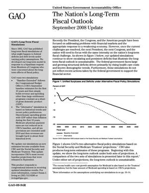 The Nation's Long-Term Fiscal Outlook: September 2008 Update