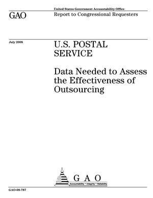 U.S. Postal Service: Data Needed to Assess the Effectiveness of Outsourcing