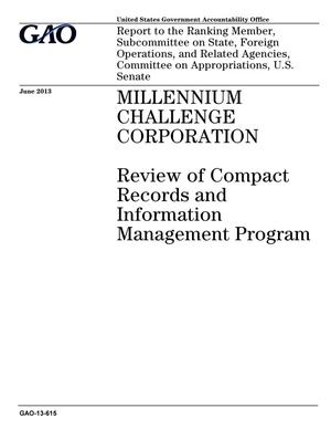 Millennium Challenge Corporation: Review of Compact Records and Information Management Program