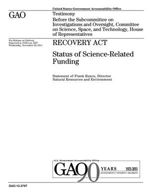 Recovery Act: Status of Science-Related Funding