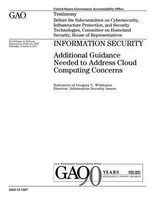 Information Security: Additional Guidance Needed to Address Cloud Computing Concerns