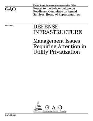 Defense Infrastructure: Management Issue Requiring Attention in Utility Privatization