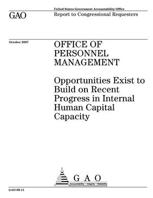 Office of Personnel Management: Opportunities Exist to Build on Recent Progress in Internal Human Capital Capacity
