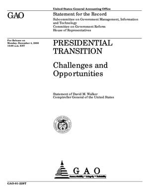 Presidential Transition: Opportunities and Challenges