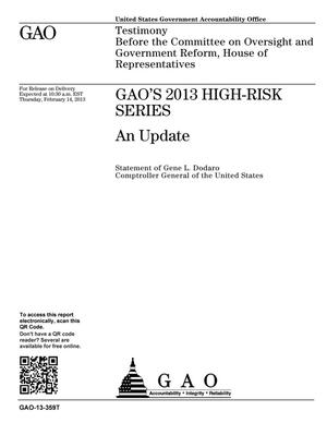 GAO's 2013 High-Risk Series: An Update