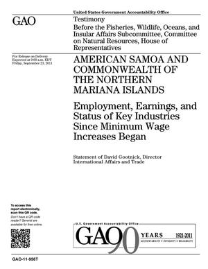 American Samoa And Commonwealth of the Northern Mariana Islands: Employment, Earnings, and Status of Key Industries Since Minimum Wage Increases Began
