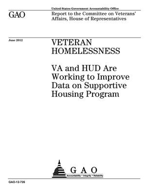 Veteran Homelessness: VA and HUD Are Working to Improve Data on Supportive Housing Program
