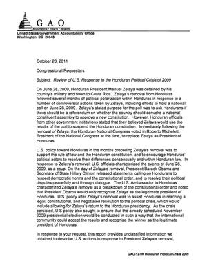 Review of U.S. Response to the Honduran Political Crisis of 2009