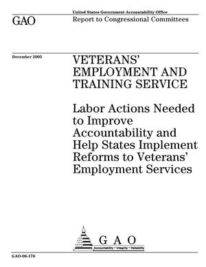 Veterans' Employment and Training Service: Labor Actions Needed to Improve Accountability and Help States Implement Reforms to Veterans' Employment Services