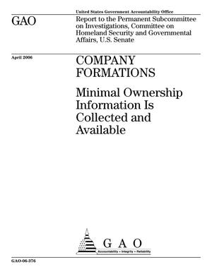 Company Formations: Minimal Ownership Information Is Collected and Available