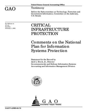 Critical Infrastructure Protection: Comments on the National Plan for Information Systems Protection