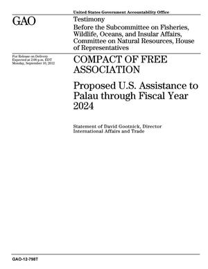 Compact of Free Association: Proposed U.S. Assistance to Palau through Fiscal Year 2024