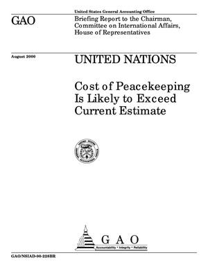 United Nations: Cost of Peacekeeping Is Likely to Exceed Current Estimate