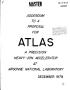 Thumbnail image of item number 1 in: 'Addendum to a Proposal for ATLAS: a Precision-Ion Accelerator at Argonne National Laboratory, December 1978'.
