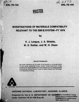 Investigations of Materials Compatibility Relevant to the EBR-2 System : FY 1978