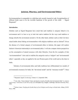 Primary view of object titled 'Jainism, Dharma, and Environmental Ethics'.