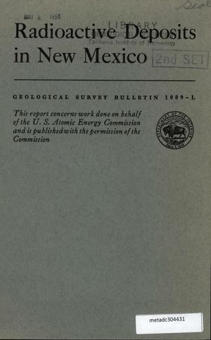 Primary view of object titled 'Radioactive Deposits in New Mexico'.