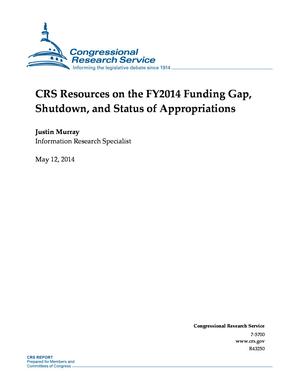 CRS Resources on the FY2014 Funding Gap, Shutdown, and Status of Appropriations