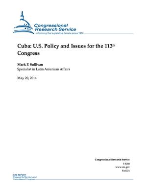 Primary view of object titled 'Cuba: U.S. Policy and Issues for the 113th Congress'.