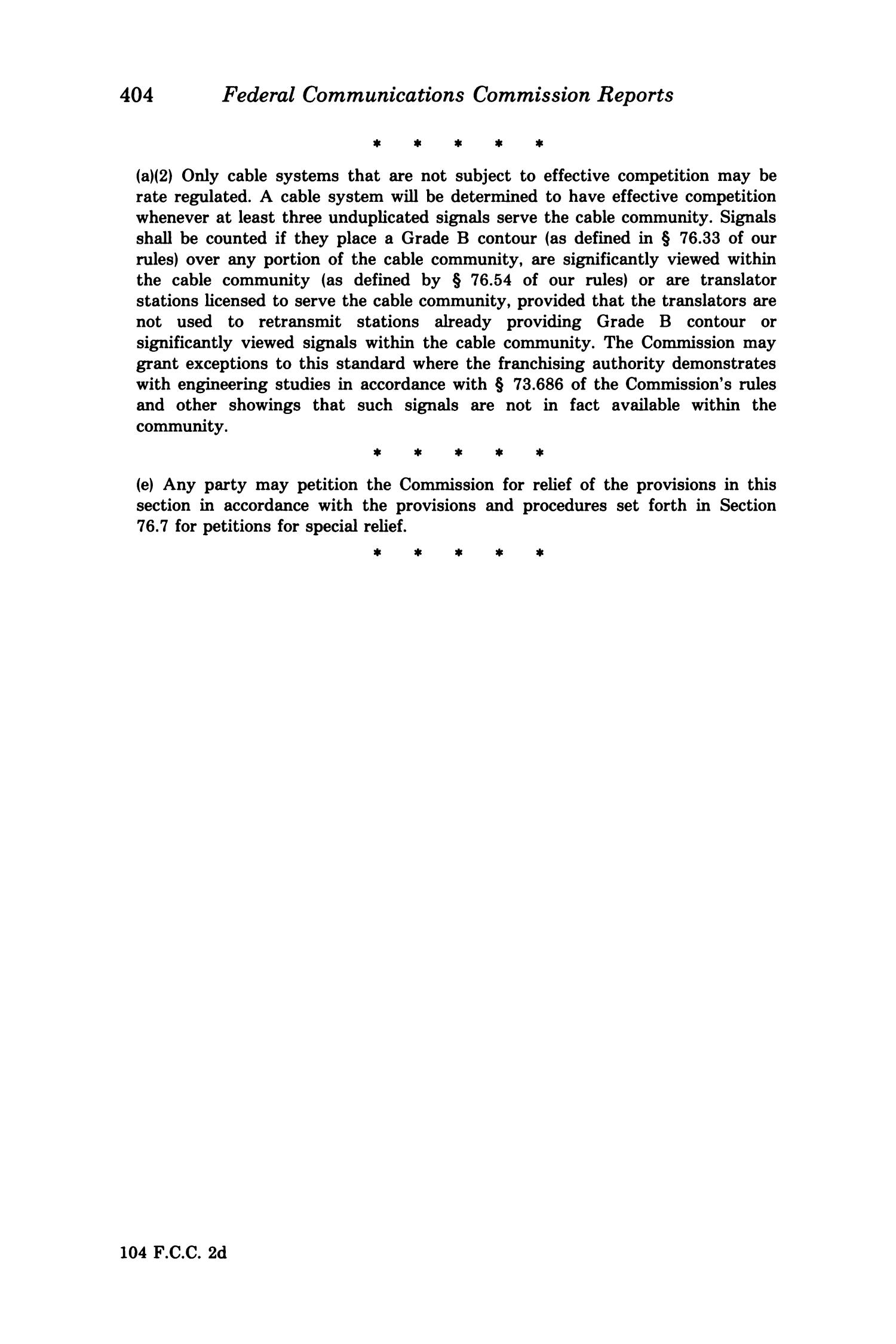 FCC Reports, Second Series, Volume 104, Number 2, Pages 375 to 719, August 1986
                                                
                                                    404
                                                