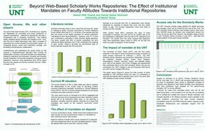 Primary view of object titled 'Beyond Web-Based Scholarly Works Repositories: The Effect of Institutional Mandates on Faculty Attitudes Towards Institutional Repositories'.