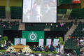 Photograph: [Graduation stage at UNT Coliseum]