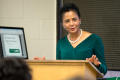 Photograph: [Dorothy Bland speaks at PRSAA Meeting]