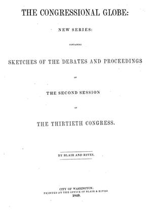 The Congressional Globe, [Volume 20]: Thirtieth Congress, Second Session