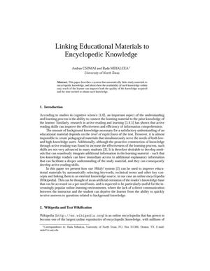 Linking Educational Materials to Encyclopedic Knowledge