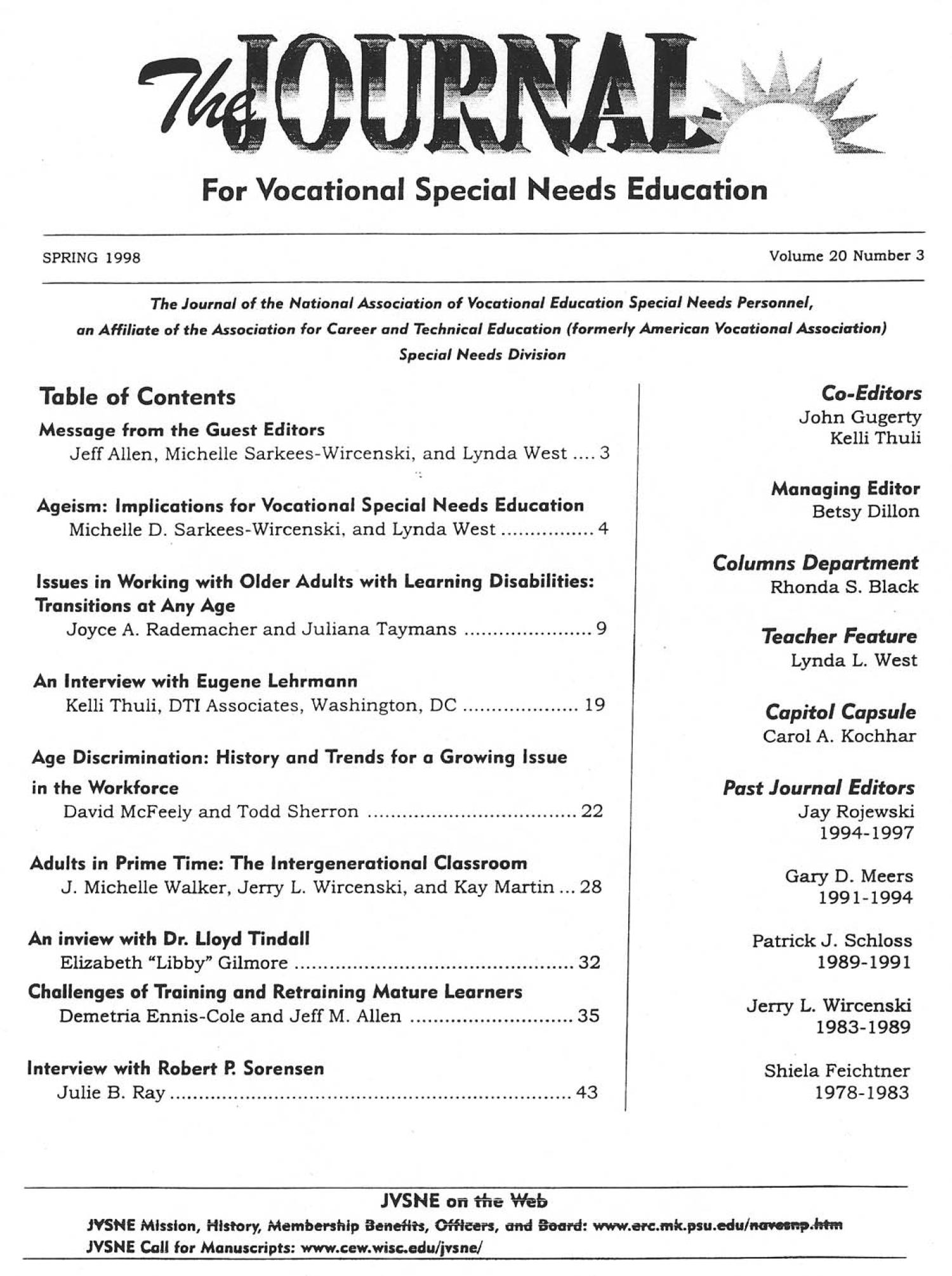 academic journals vocational education