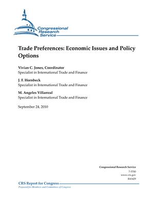 Trade Preferences: Economic Issues and Policy Options