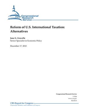 Primary view of object titled 'Reform of U.S. International Taxation: Alternatives'.