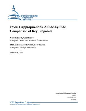 FY2011 Appropriations: A Side-by-Side Comparison of Key Proposals