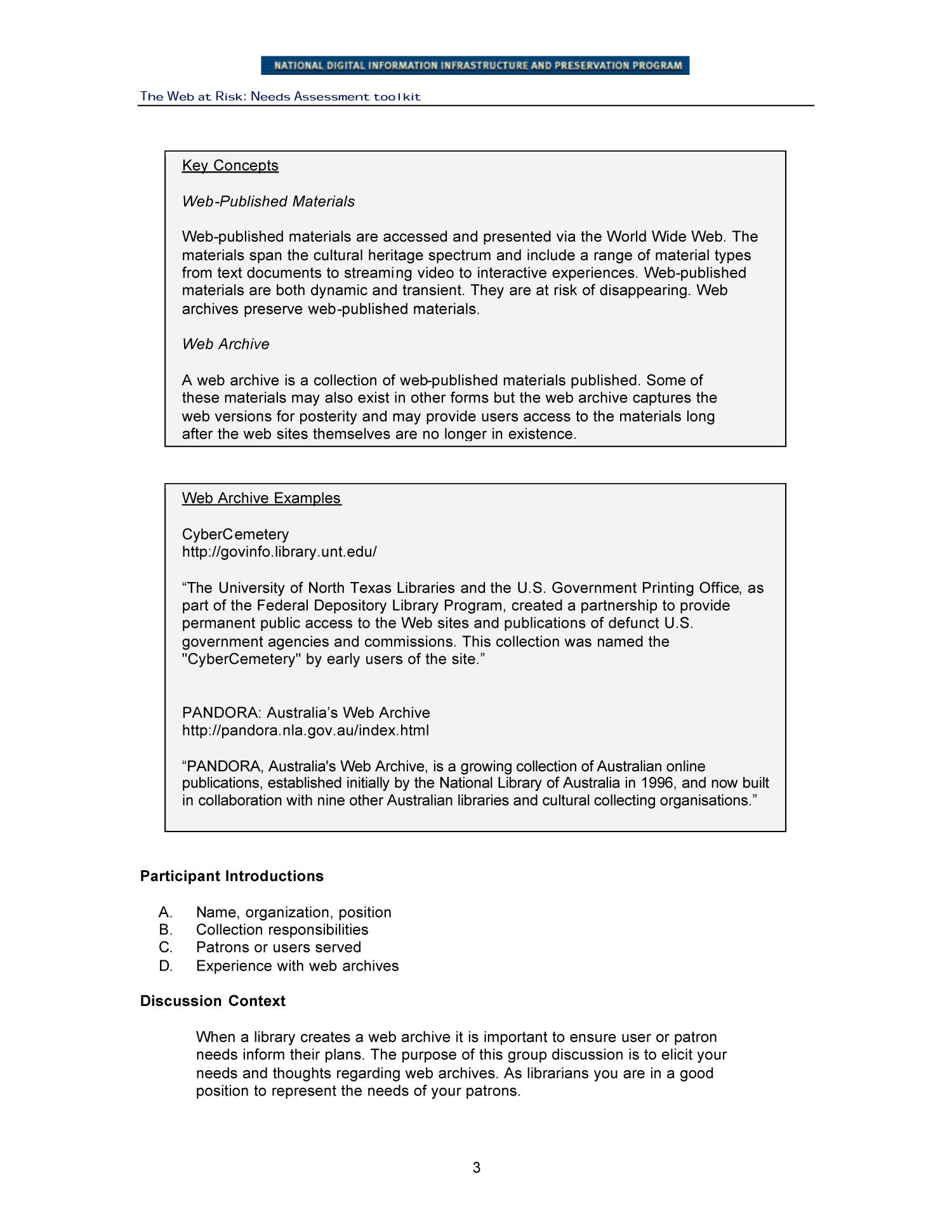 Focus Group Discussion Guide Page 3 UNT Digital Library