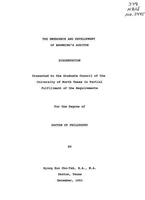 The emergence and development of Browning's auditor