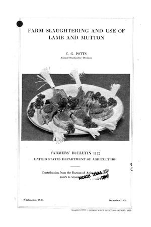 Farm slaughtering and use of lamb and mutton.