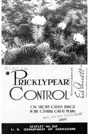 Pricklypear Control on Short-Grass Range in the Central Great Plains.