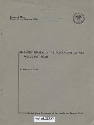 Primary view of object titled 'Magnetic Surveys in the Iron Springs District: Iron County, Utah'.